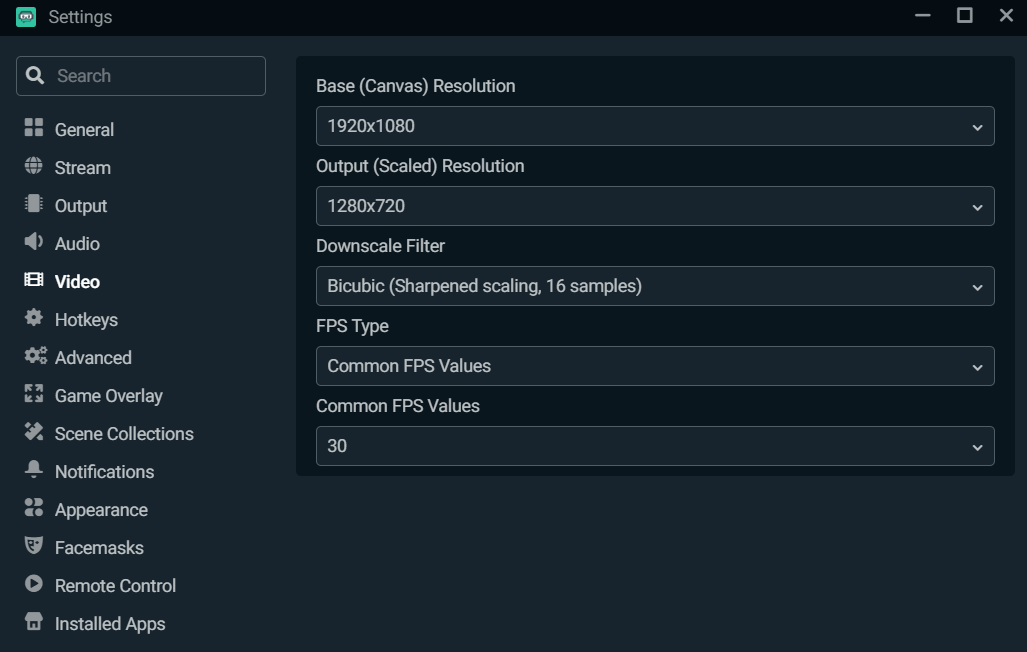 streamlabs obs 1080p 60fps settings