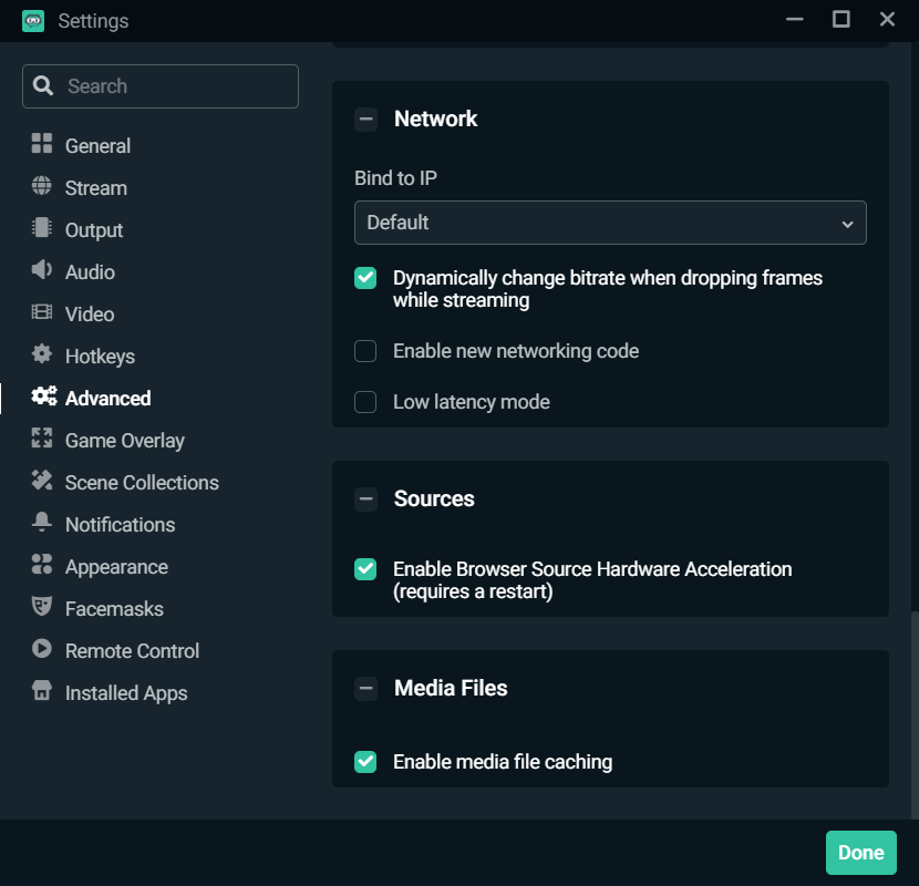 streamlabs obs 720p 60fps settings