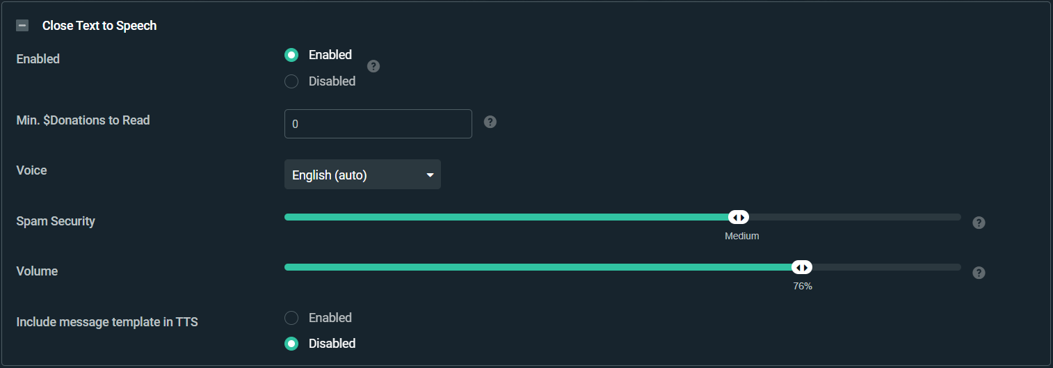 alert box setting donations text to speech on streamlabs dashboard