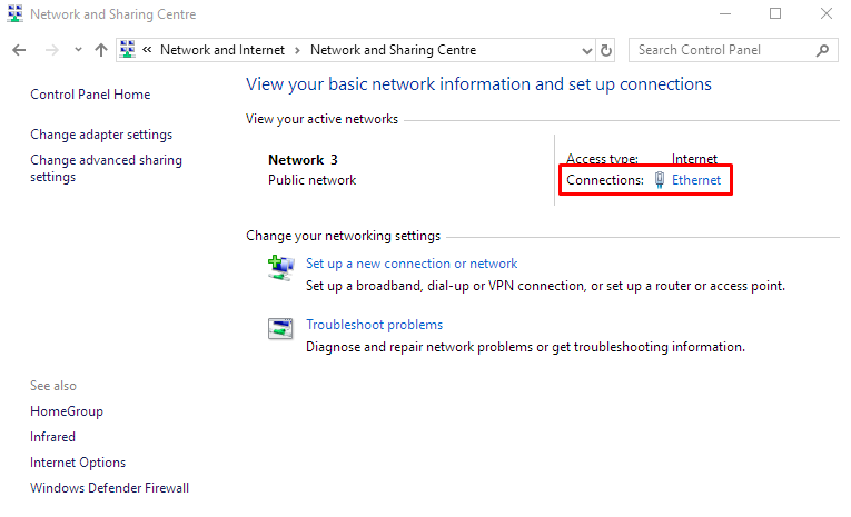 Connection status