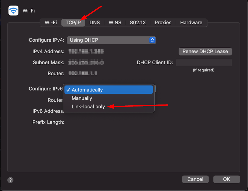macOS Configure IPv6