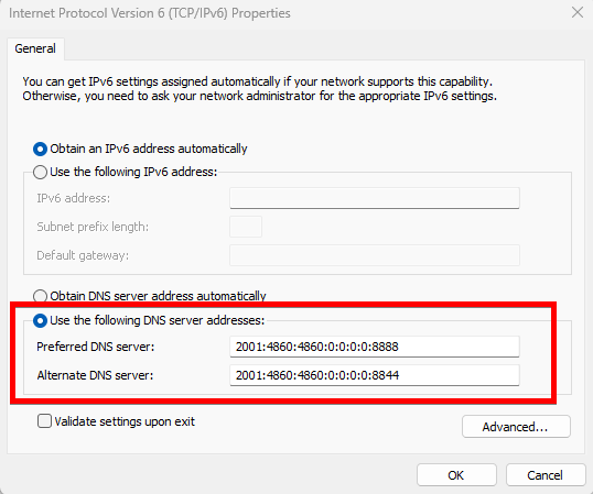 Entering DNS
