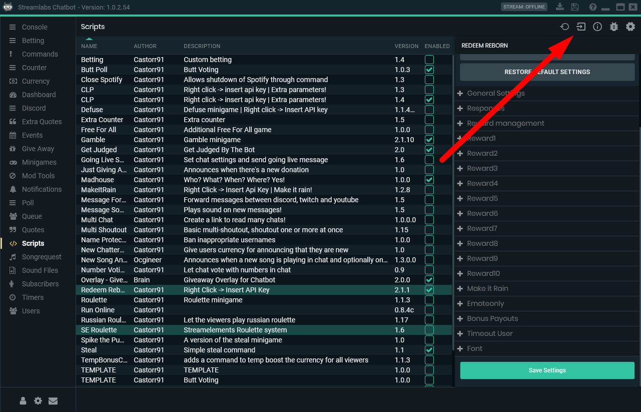 list of commands for streamlabs chatbot