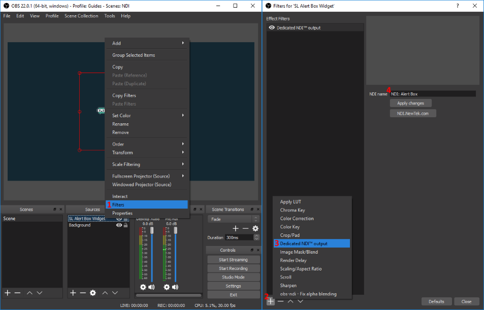 Create NDI Stream Output with OBS Studio - Streamlabs