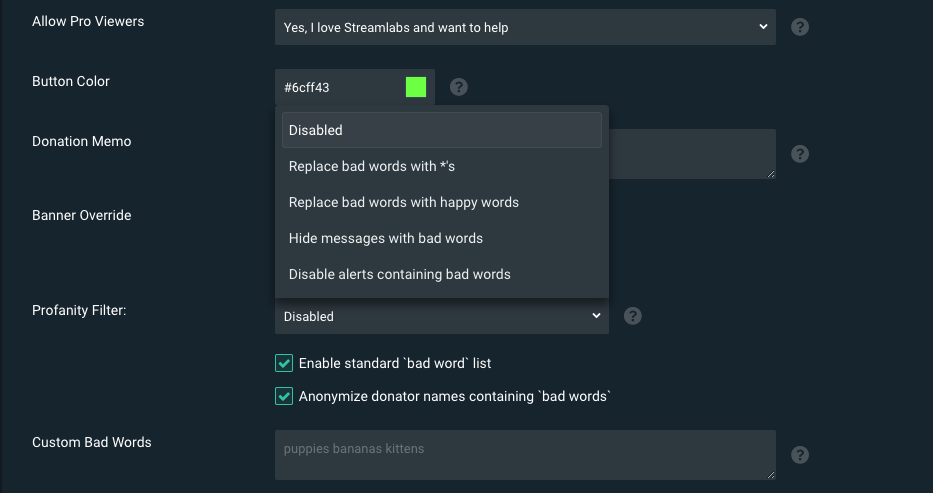 How To Ban Words From Alerts And Widgets Streamlabs