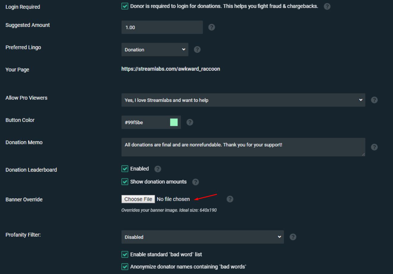 How Can I Add My Own Banner To Donation Page Streamlabs