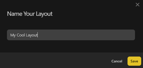 Custom Crosslip layout naming popup