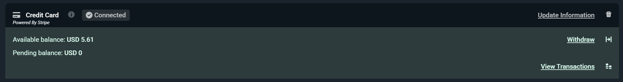 Credit card setting in Streamlabs Dashboard