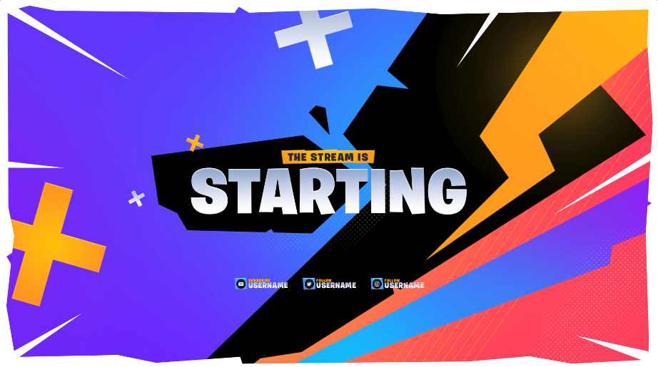 Stream overlay with bright colors and bold shapes