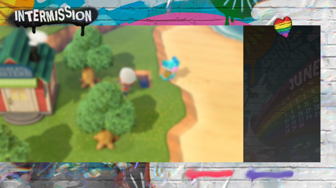 Bright and colorful Express stream overlay with rainbows