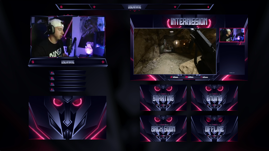Metallic and sharp styled stream overlay