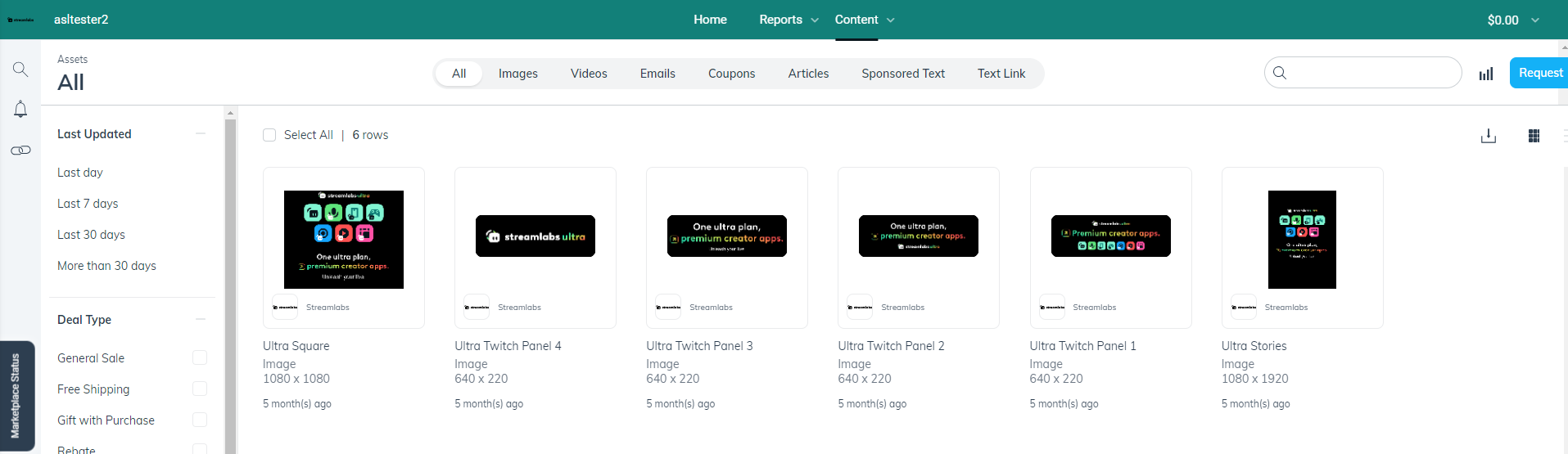 Streamlabs Affiliate program assets