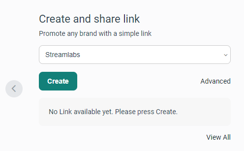 Streamlabs affiliate program simple link creator