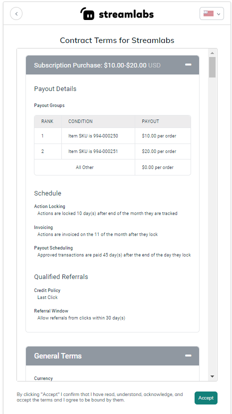 Streamlabs Ultra affiliate program terms