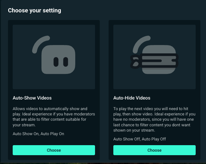 streamlabs media share widget auto hide auto show