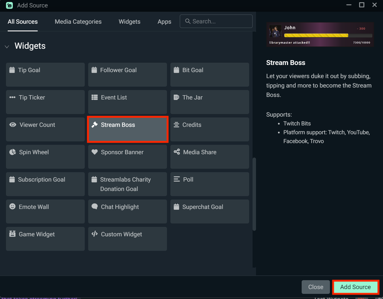 How to Set up the Stream Boss Widget – Streamlabs