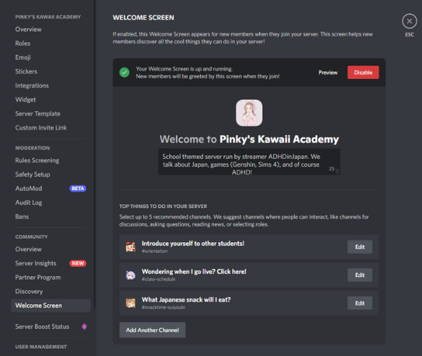 Discord - How to setup welcome screen in my discord server.