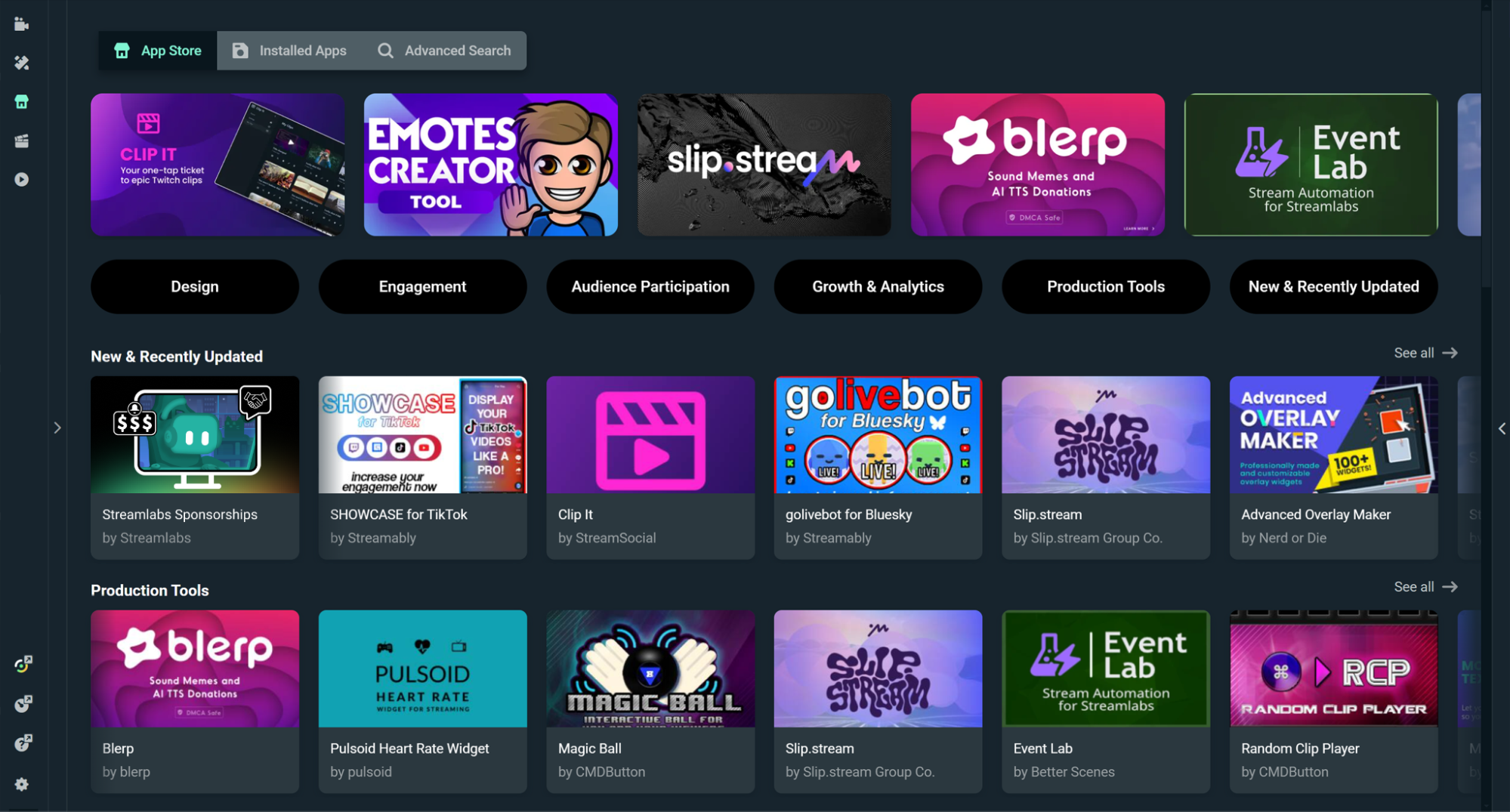 streamlabs sponsorships app store