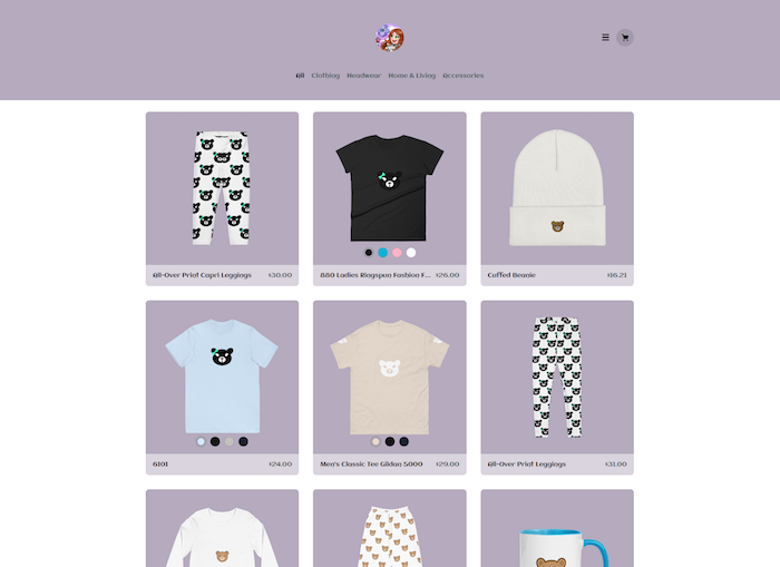 exmaple streamlabs merch storefront