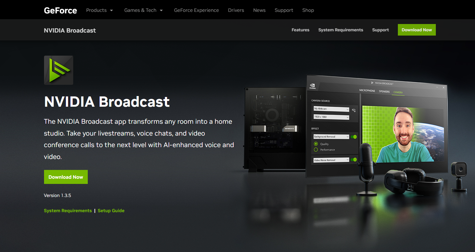 how to use nvidia broadcast with streamlabs