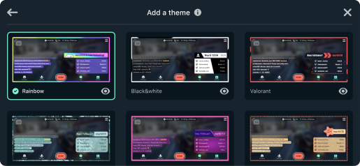 Widget Themes on Streamlabs Mobile Streaming App